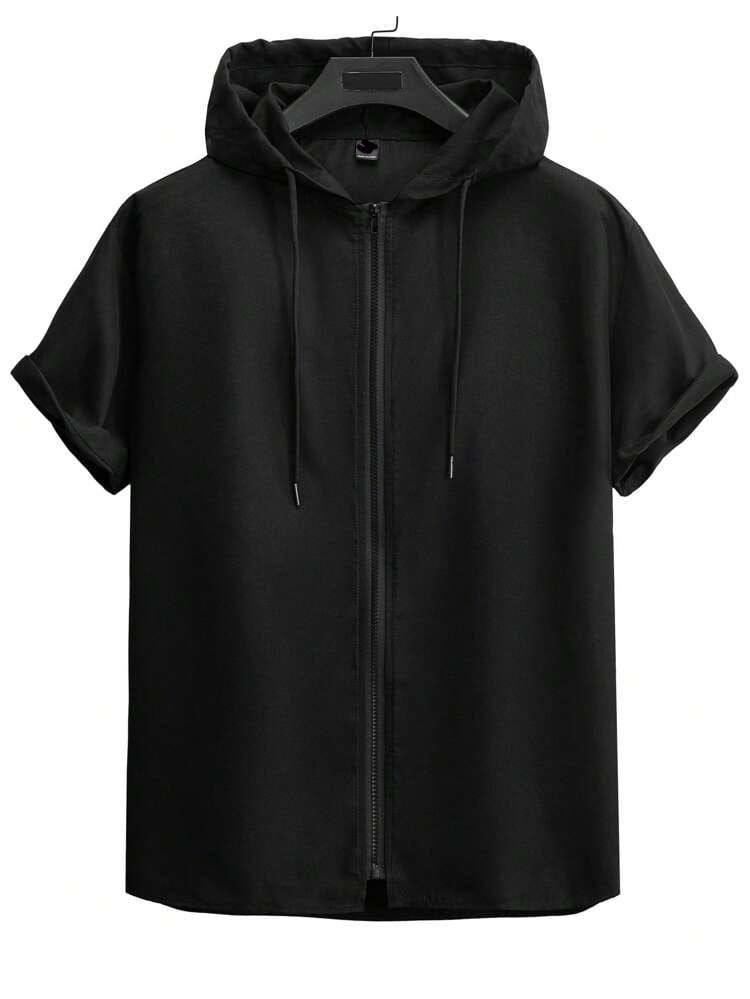 Mens Cotton KILIT Hooded T Shirt Black