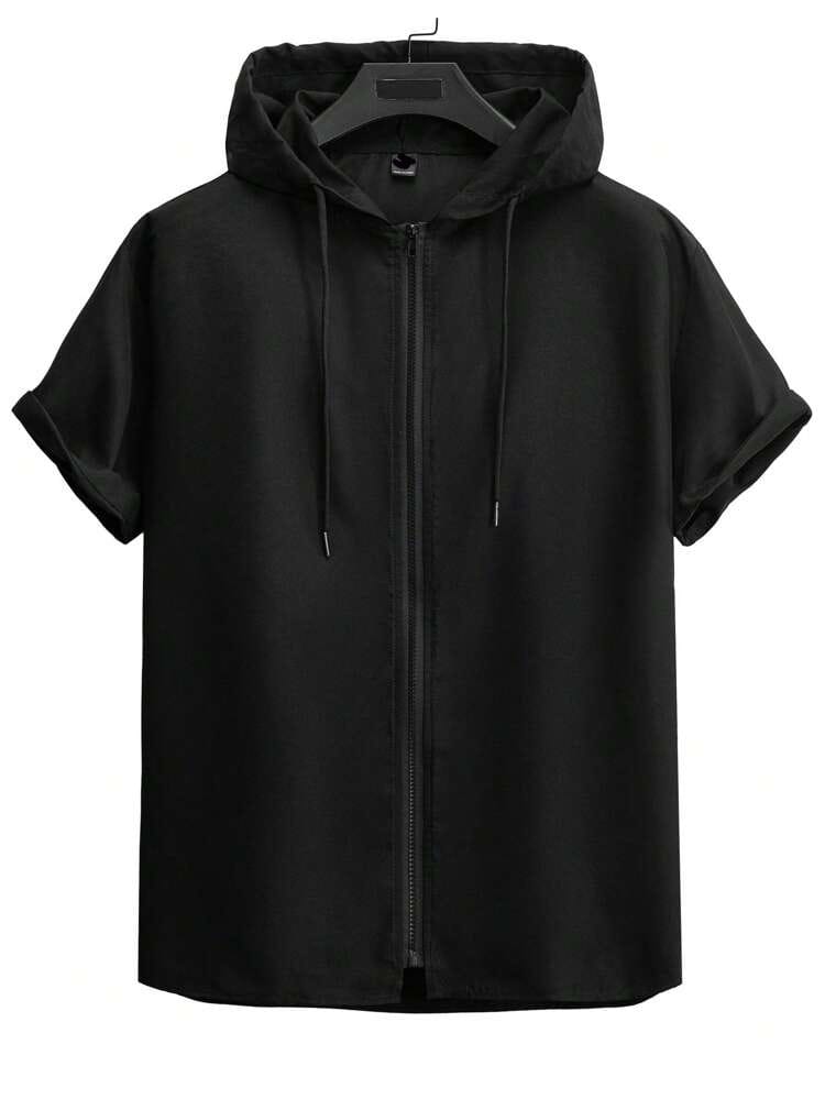 Hoodies Short Sleeve Shirt With Hood Lcziwo Men's Short Sleeve