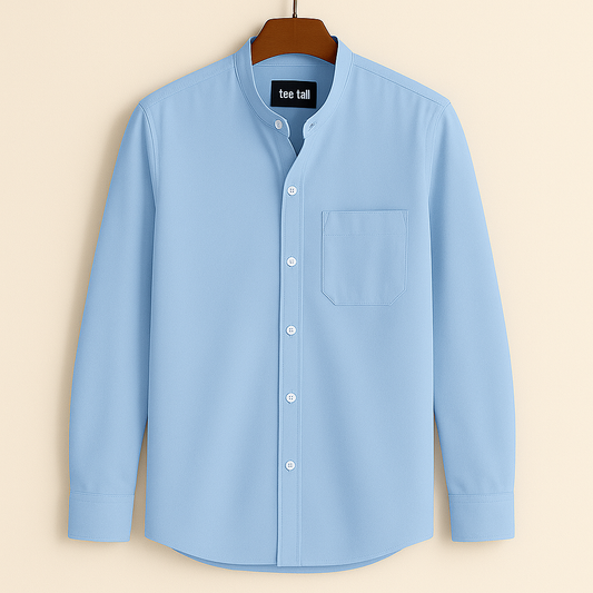 Mens Button Up Pocket Full Sleeve Shirt TTMBUS1 - Light Blue