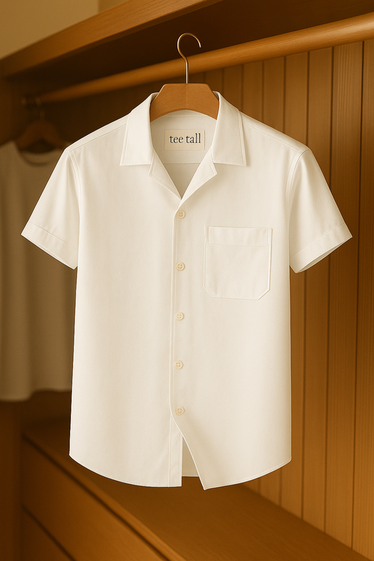 Mens Button Up Half Sleeve Shirt TTMBUS8 - White