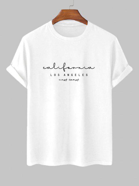 Mens Cotton Sticker Printed T-Shirt TTMPS7 - White