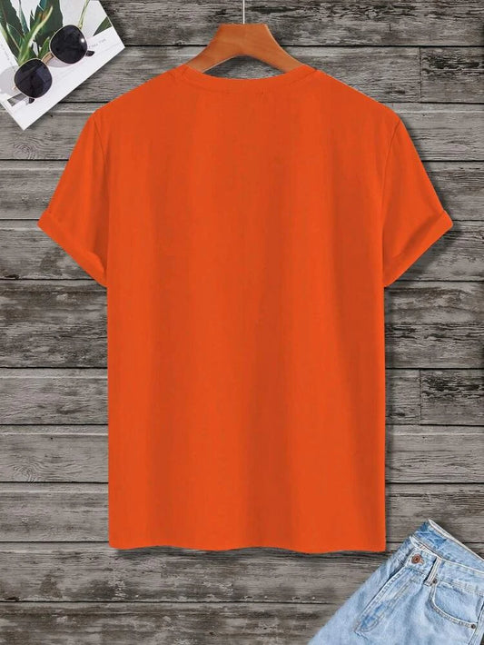 Mens Cotton Sticker Printed T-Shirt TTMPS1 - Orange