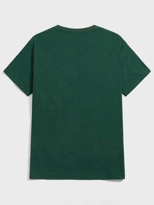 Mens Cotton Sticker Printed T-Shirt TTMPS1 - Green
