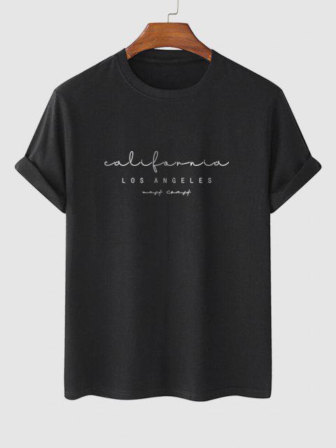 Mens Cotton Sticker Printed T-Shirt TTMPS7 - Black