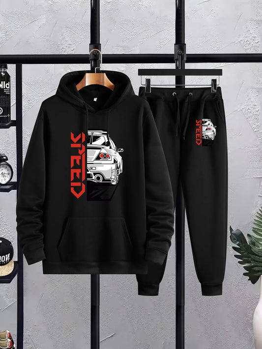 Mens Hoodie and Pants Set by Tee Tall - MHPSTT15 - Black Black