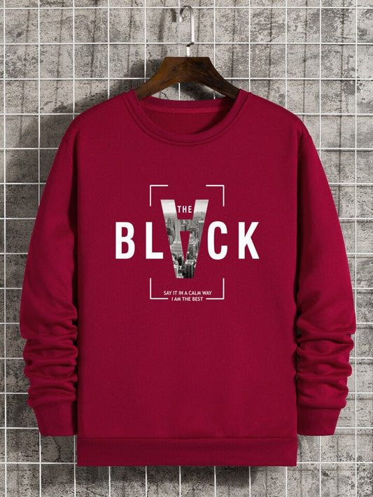 Mens Printed Sweatshirt by Tee Tall TTMPWS25 - Maroon