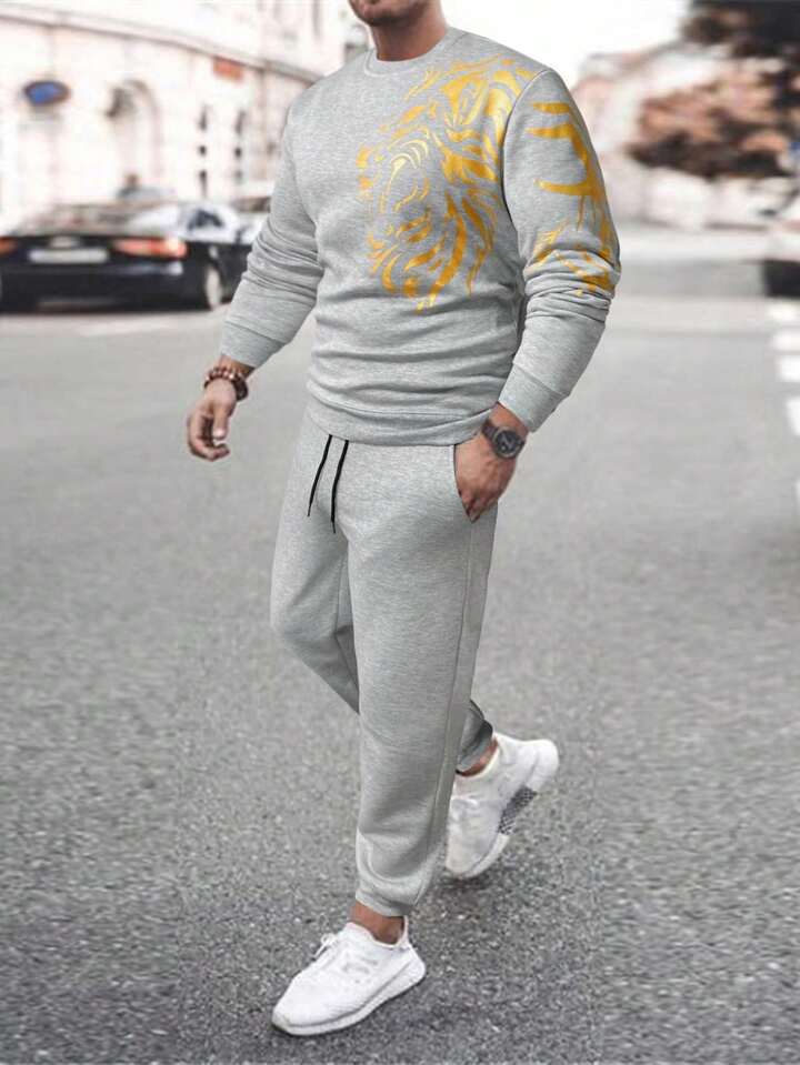 Mens Sweatshirt and Pants Set by Tee Tall MSPSTT10 Grey Grey