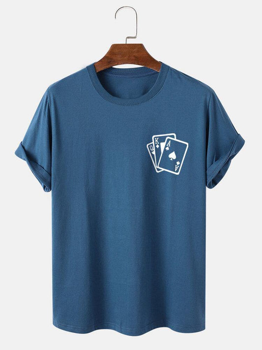 Mens Cotton Sticker Printed T-Shirt TTMPS20 - Blue