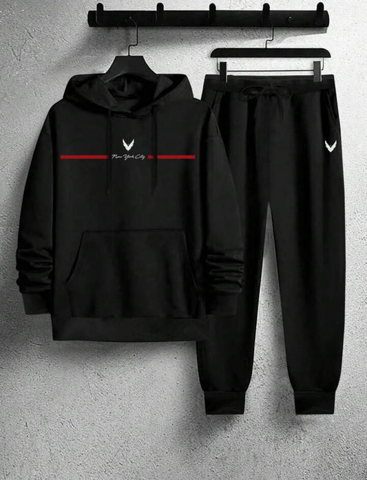 Mens Hoodie and Pants Set by Tee Tall - MHPSTT33 - Black Black