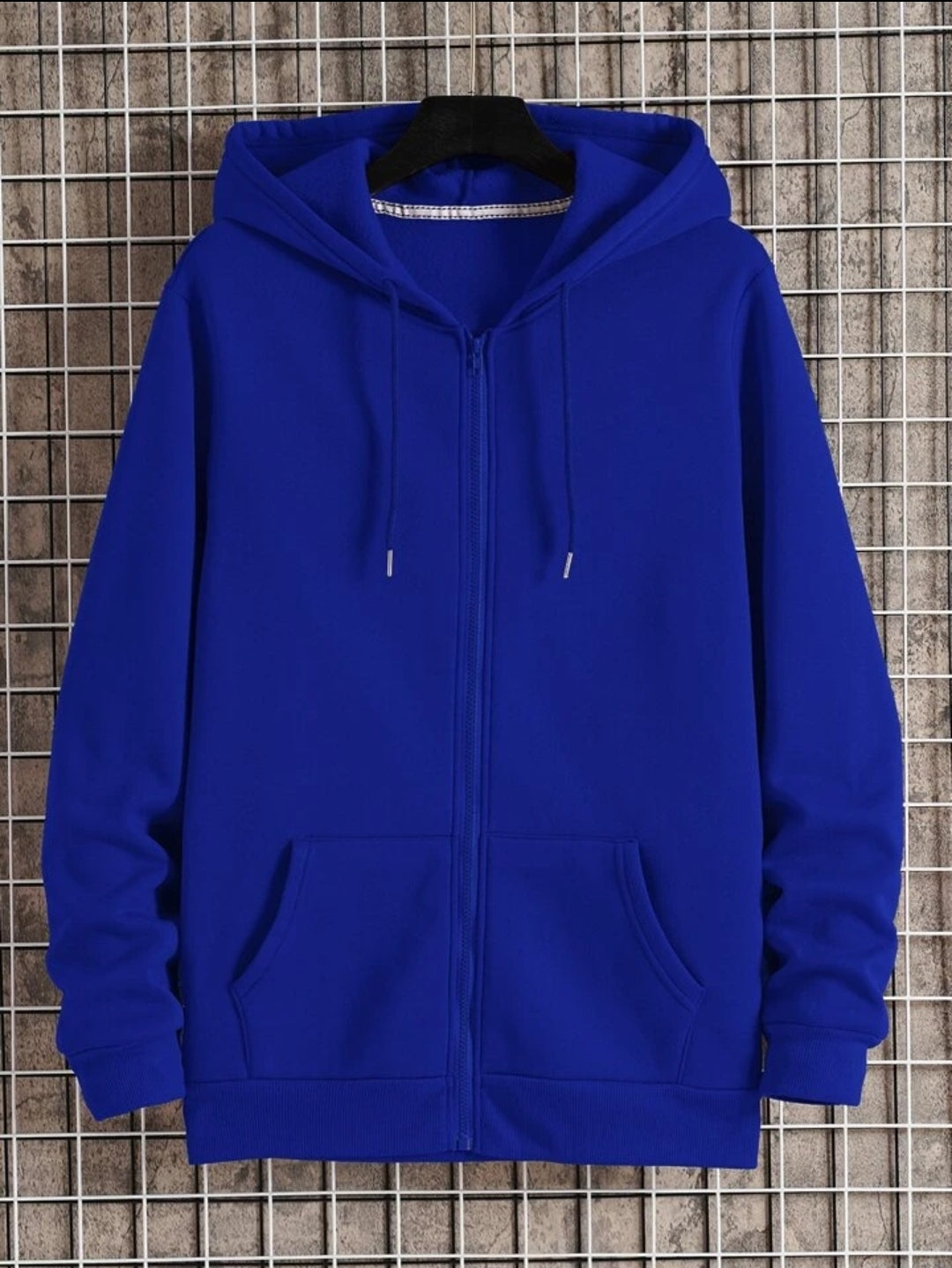 Tee Tall Mens Plain Zip Hooded Jacket TTZPHOJA Royal Blue