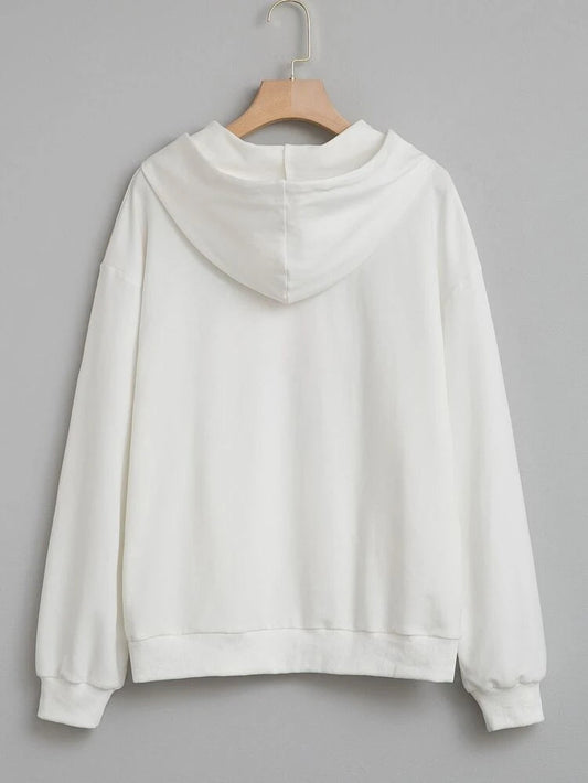 Groove Printed Kangaroo Pocket Hoodie APRIN31 - White