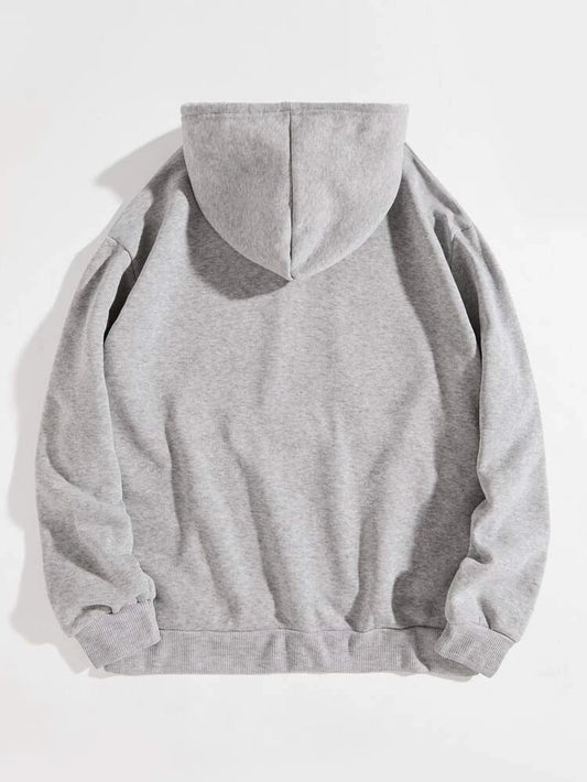 Groove Printed Kangaroo Pocket Hoodie APRIN48 - Grey