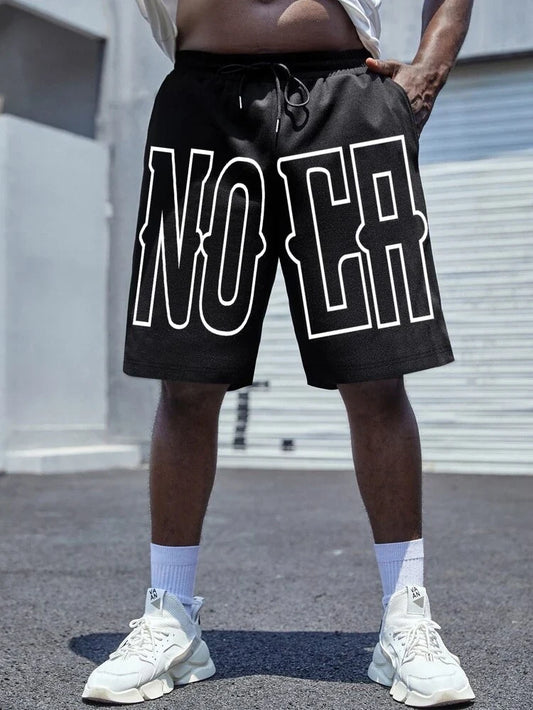 Mens Printed Cotton Shorts - GMPSR7 - Black