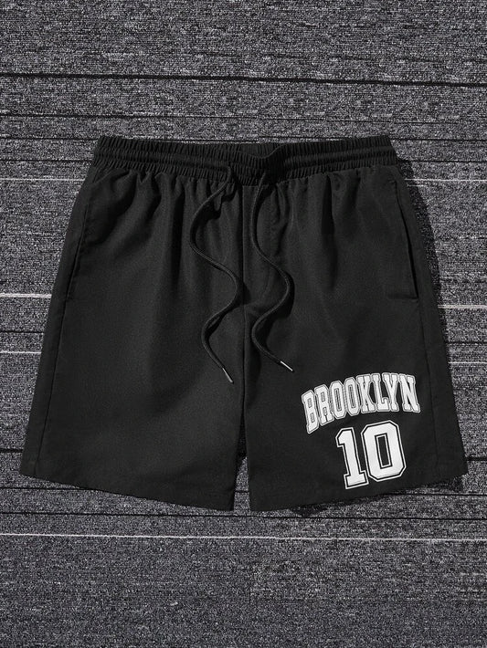 Mens Printed Cotton Shorts - GMPSR4 - Black