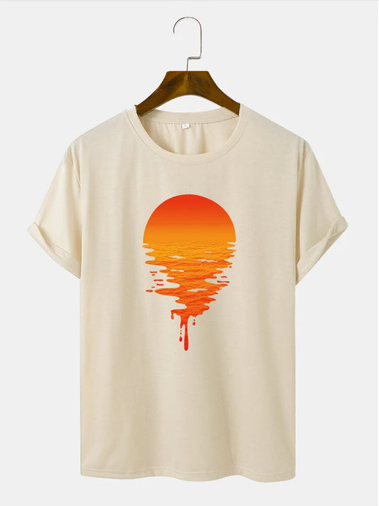 Mens Cotton Sticker Printed T-Shirt TTMPS48 - Cream