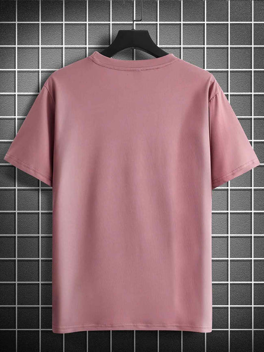 Mens Cotton Sticker Printed T-Shirt TTMPS80 - Pink