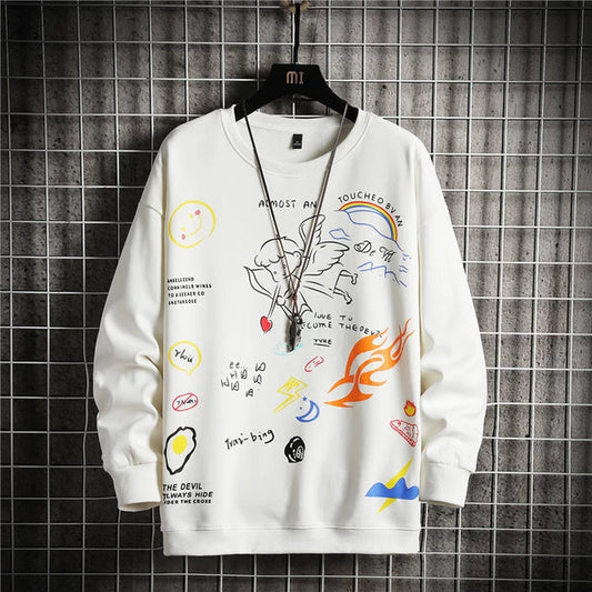 Mens Printed Sweatshirt MPRIN103 - White