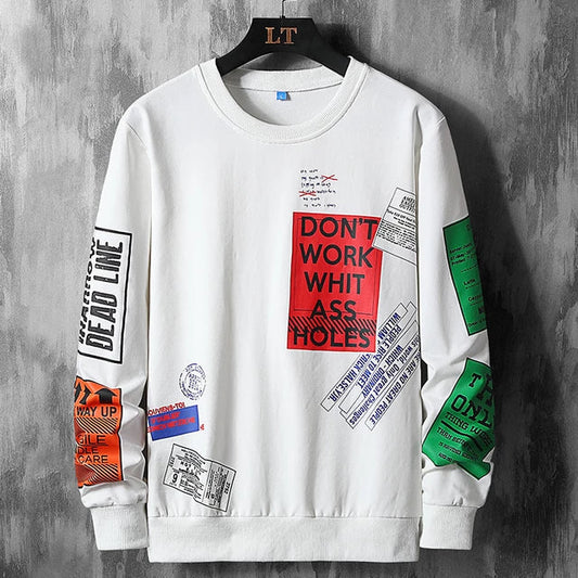 Mens Printed Sweatshirt MPRIN111 - White