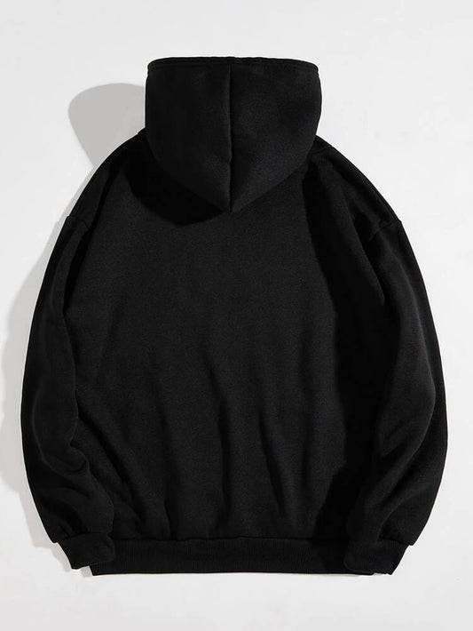 Groove Printed Kangaroo Pocket Hoodie APRIN16 - Black