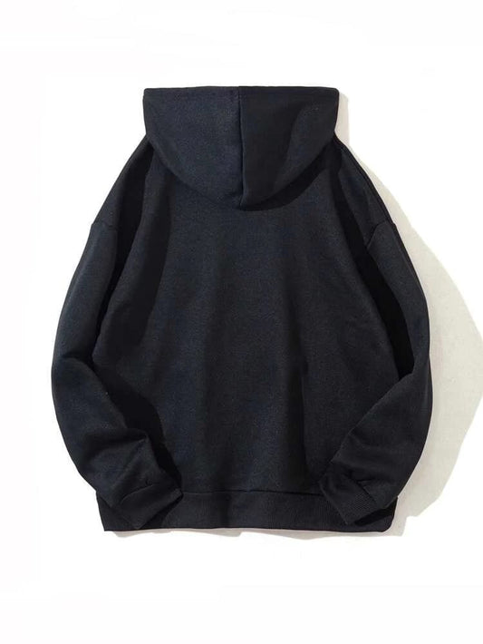 Groove Printed Kangaroo Pocket Hoodie APRIN17 - Black