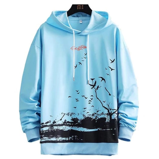 Mens Printed APL Hoodie GRMPR28 - Light Blue