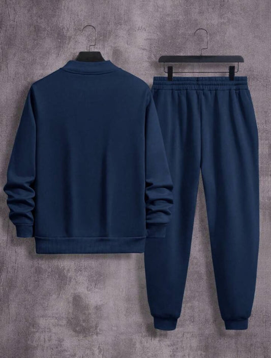 Mens Plain Bomber Jacket and Pants Set by Tee Tall - MPBOZJSET1 - Navy Blue