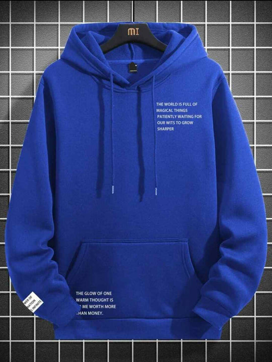 Mens Printed Kangaroo Hoodie GRMPRKH2 - Royal Blue