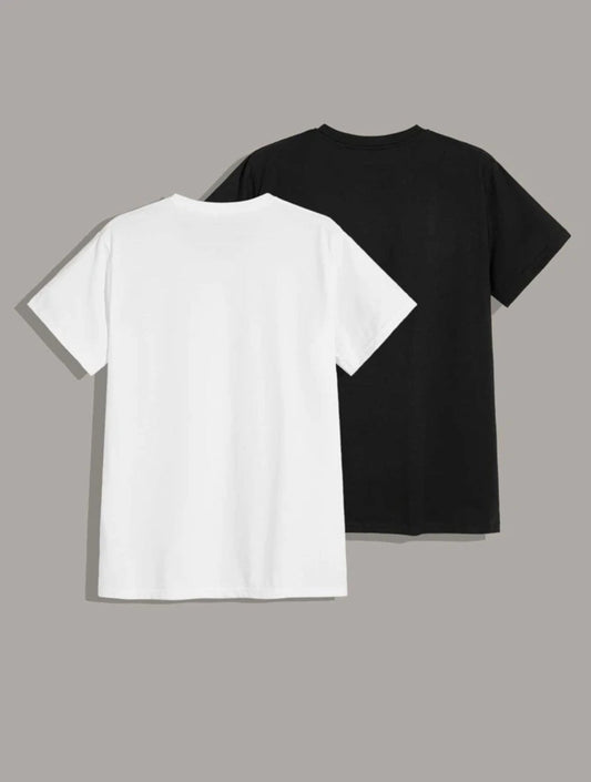 Mens 2 Plain Round Neck T-Shirt Bundle M2PTBU4