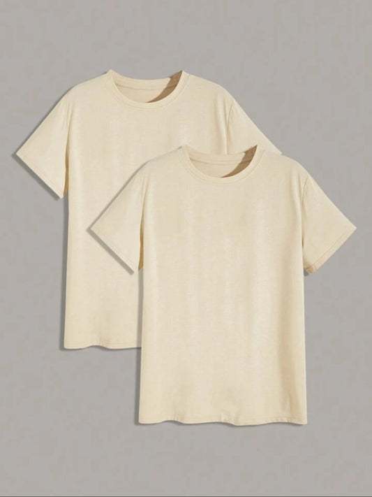 Mens 2 Plain Round Neck T-Shirt Bundle M2PTBU1
