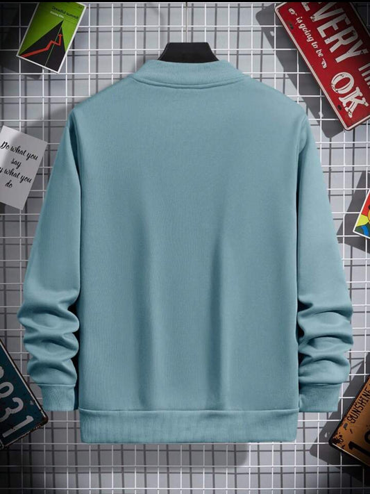 Tee Tall Mens Fleece Bomber ZODA Zip Jacket - Light Blue