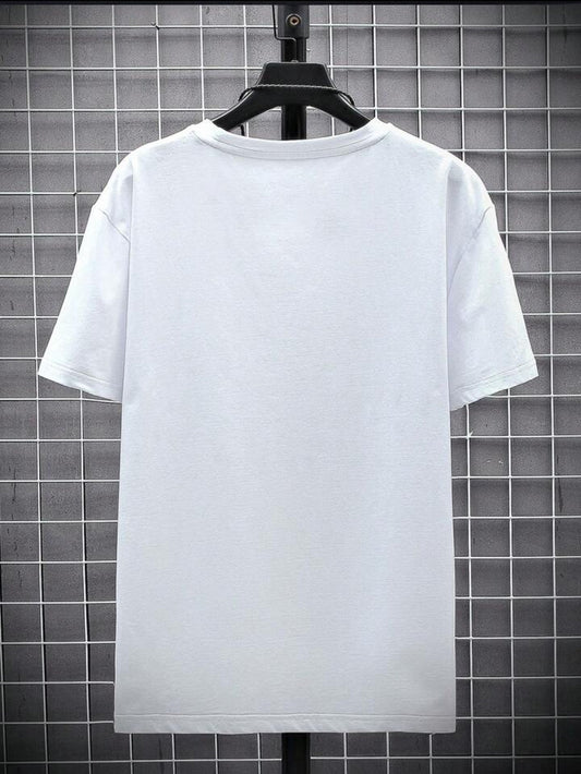 Mens Cotton Half Sleeve Round Neck T-Shirt TTHSRNTS - White