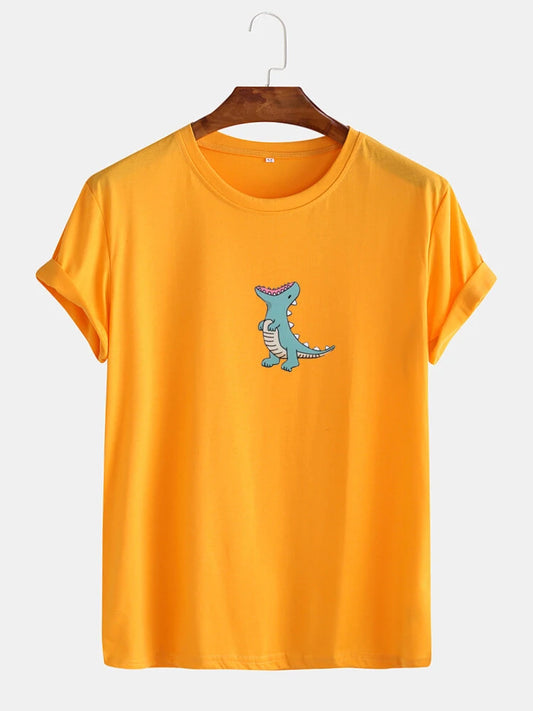 Mens Cotton Sticker Printed T-Shirt TTMPS46 - Yellow