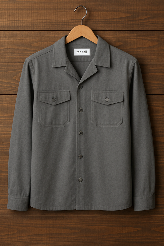 Mens Button Up Cotton Full Sleeve Shirt TTMBUS61 - Grey