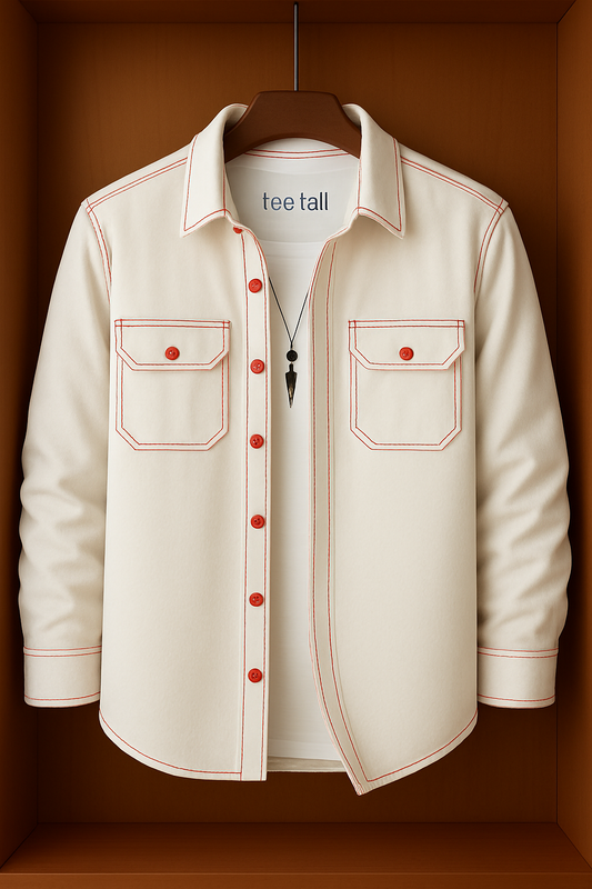 Mens Button Up Cotton Full Sleeve Shirt TTMBUS117 - White