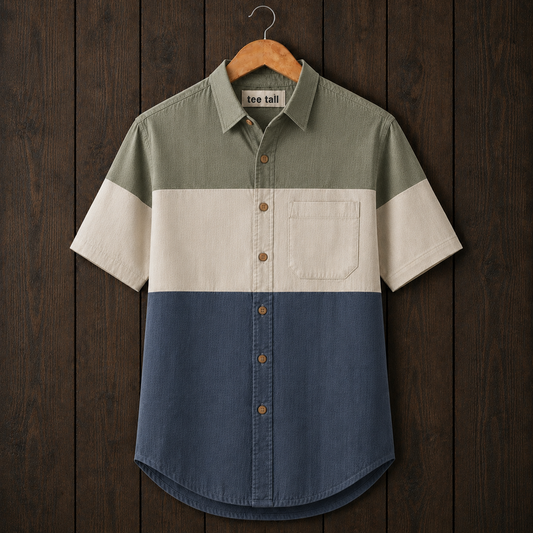 Mens Button Up Cotton Half Sleeve Shirt TTMBUS450 - Multi Color