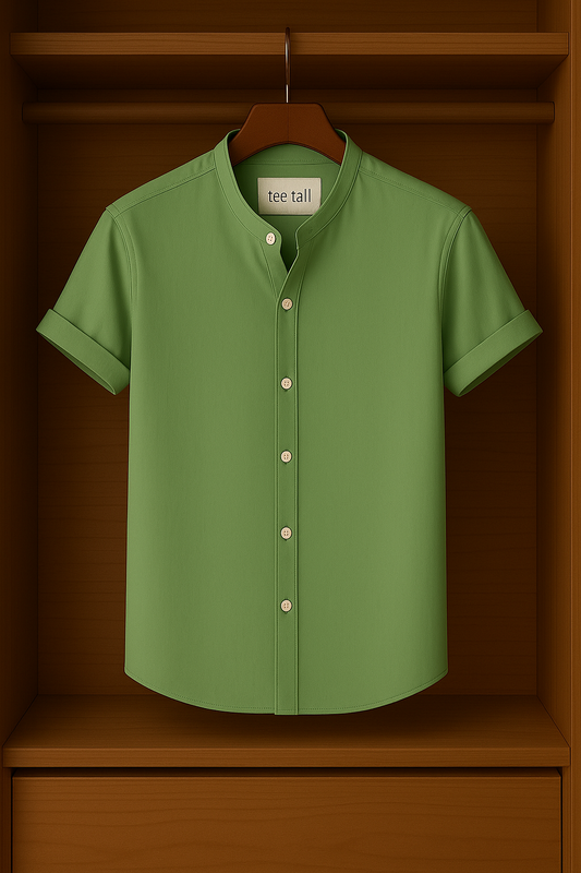 Mens Button Up Half Sleeve Shirt TTMBUS2 - Mint Green