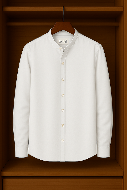 Mens Button Up Cotton Full Sleeve Shirt TTMBUS9 - White