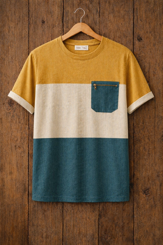 Mens Color Block Half Sleeve T-Shirt TTMCBTS3