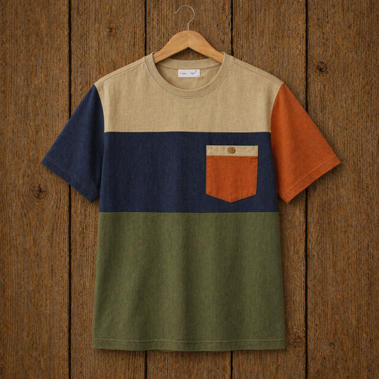 Mens Color Block Half Sleeve T-Shirt TTMCBTS5