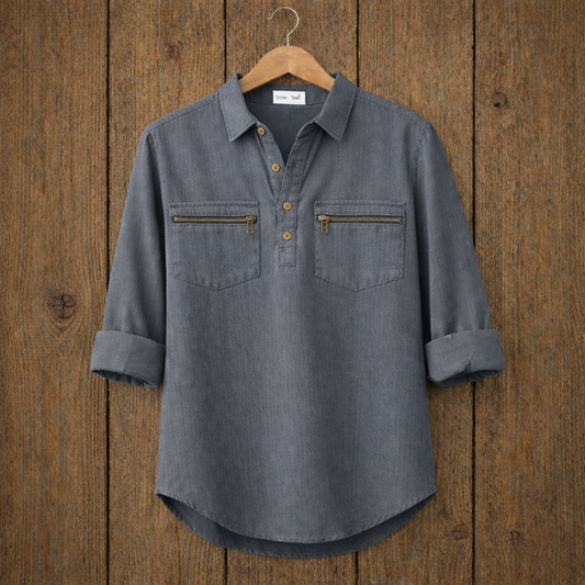 Mens Short Cotton Full Sleeve Kurta TTMSK86 - Grey