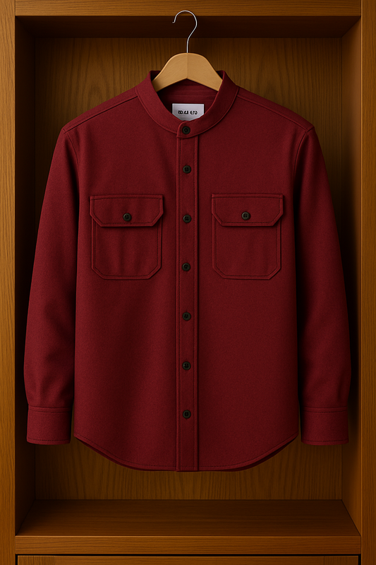 Mens Button Up Cotton Full Sleeve Shirt TTMBUS102 - Maroon