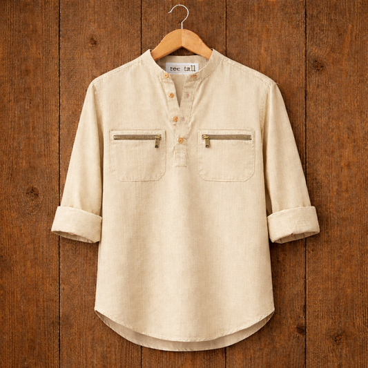 Mens Short Cotton Full Sleeve Kurta TTMSK11 - Cream