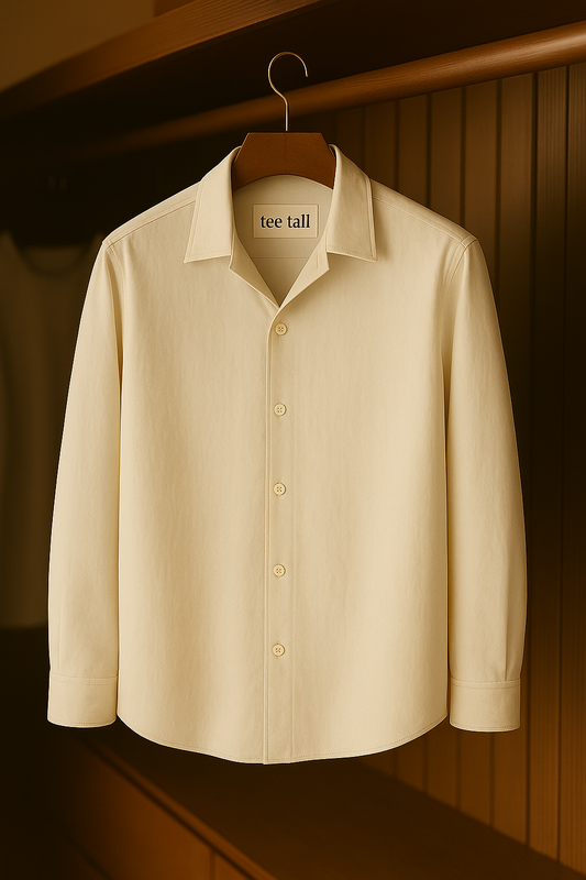 Mens Button Up Cotton Full Sleeve Shirt TTMBUS7 - Cream