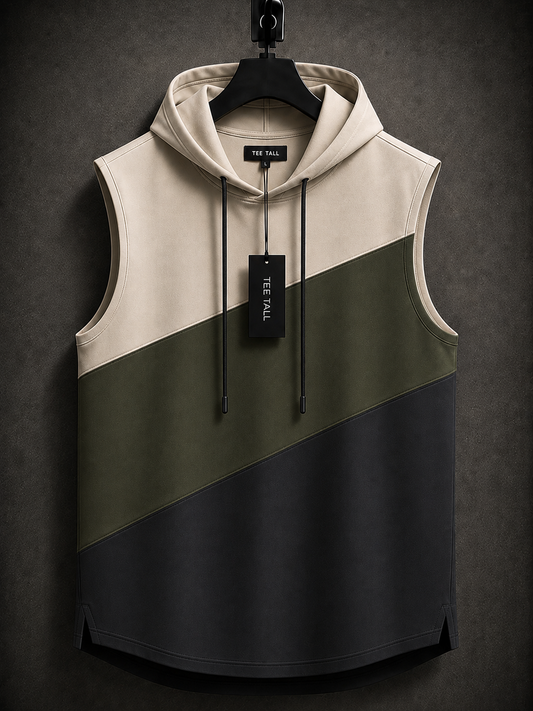 Mens Cotton Hooded Sleeveless T-Shirt CHST38 - Multi