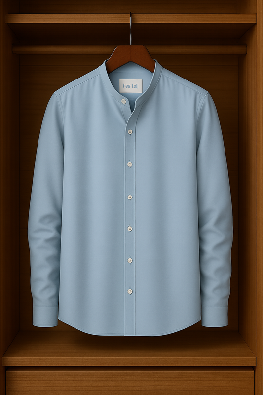 Mens Button Up Cotton Full Sleeve Shirt TTMBUS9 - Light Blue