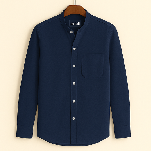 Mens Button Up Pocket Full Sleeve Shirt TTMBUS1 - Navy Blue