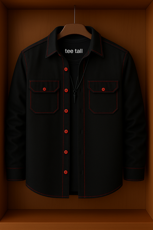 Mens Button Up Cotton Full Sleeve Shirt TTMBUS118 - Black