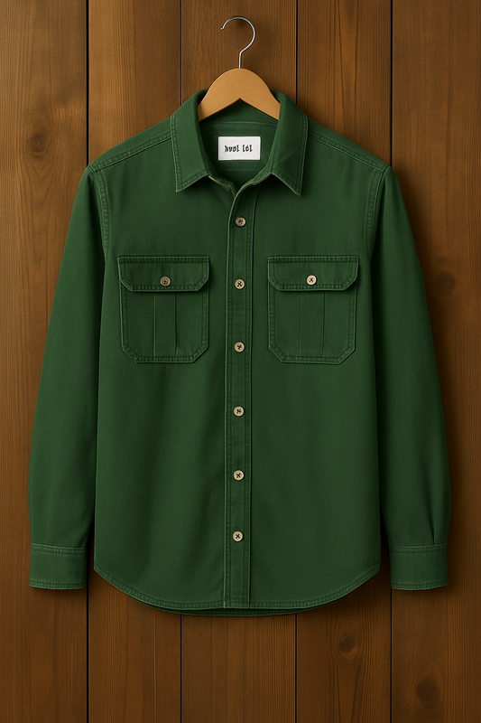 Mens Button Up Cotton Full Sleeve Shirt TTMBUS65 - Green