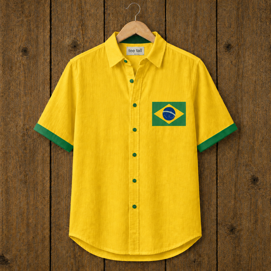 Mens Button Up Cotton Full Sleeve Shirt TTMBUS415 - Yellow