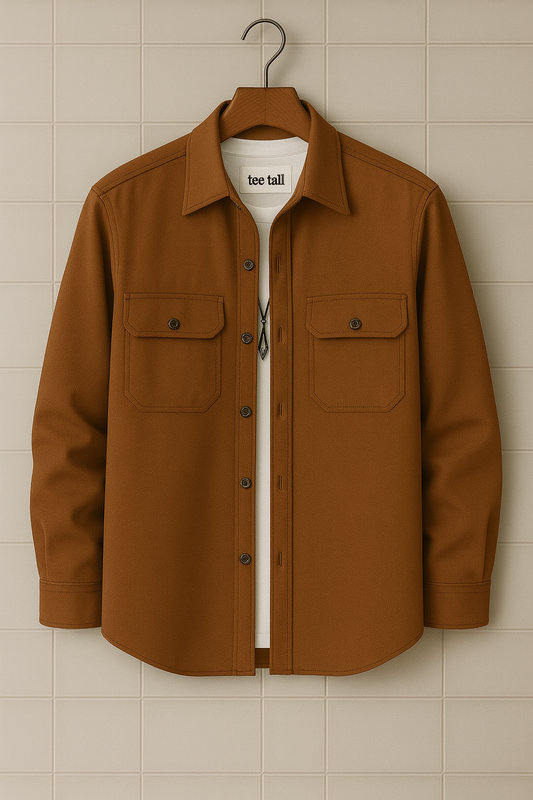 Mens Button Up Cotton Full Sleeve Shirt TTMBUS107 - Brown